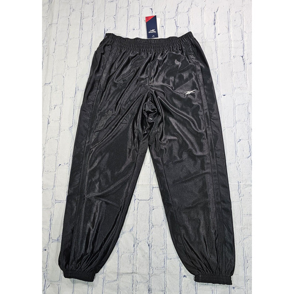 Reebok MENS SIZE L Snap Breakaway Pants Basketball Warm Up Heavy Black - Picture 1 of 13